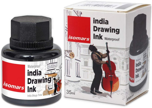 Tinta Negra India Isomars para Dibujo 35 ml