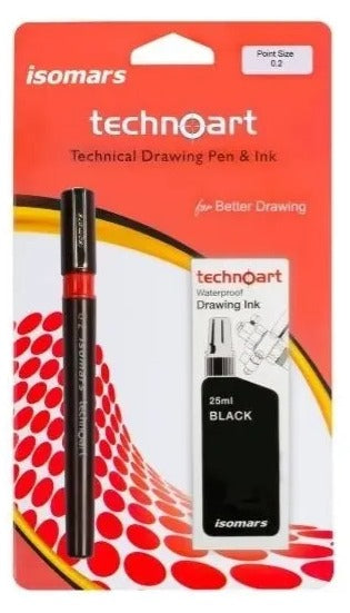 Estilógrafo Isomars Recargable con Tinta Negra
