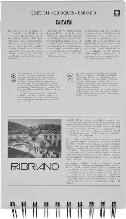 Block de Dibujo Fabriano 1264 Sketch, 14 × 21.6 cm 80 g 100 Hojas
