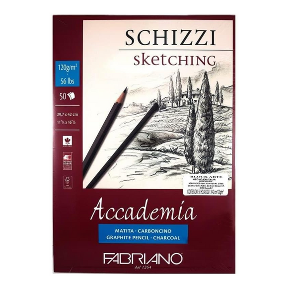 Block De Dibujo Fabriano Schizzi 29.7x42cms 120grs. 50hjs.