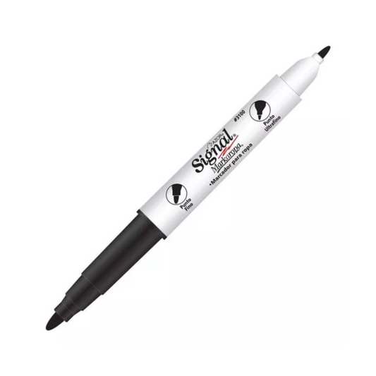 Marcador Markaropa Azor Tinta Negra para Ropa Doble Punta con 1 Piezas