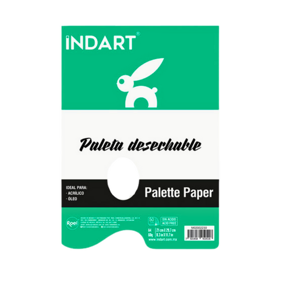 Paleta Desechable Indart A4, 21x29.7cms 60g 50hjs