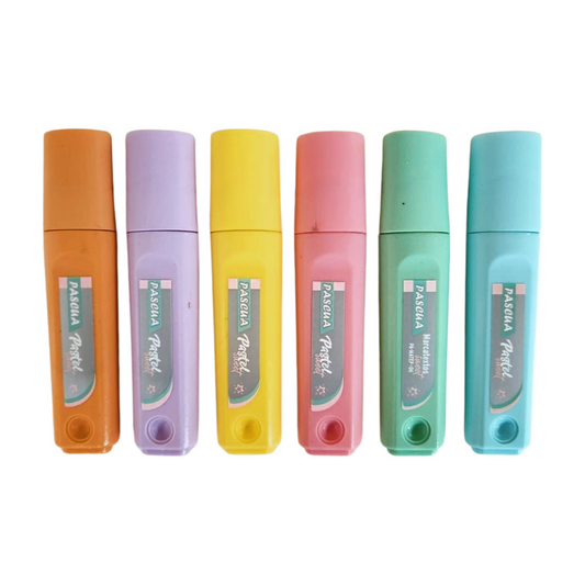 Paq. c-6 Marcatextos Pastel Punta Cincel 5 mm Pascua
