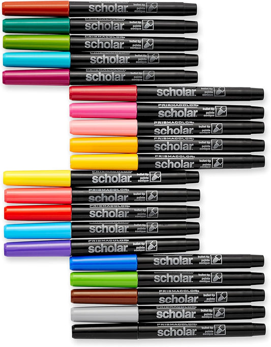 Art Markers Prismacolor Scholar Punta de Pincel 20 Unidades, Surtido, Punta Redonda