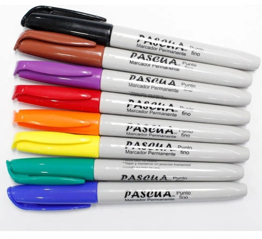 Caja con 8 Marcadores Permanentes Pascua Colores Surtidos