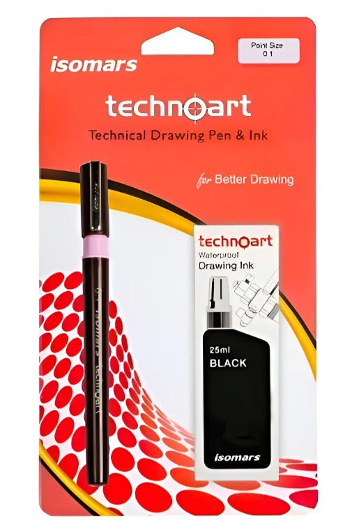 Estilógrafo Isomars Recargable con Tinta Negra