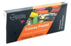 Caja 12 barras redondo colores pastel Rodart