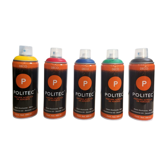 BOTE PINTURA ACRILICA EN AEROSOL 400ML POLITEC