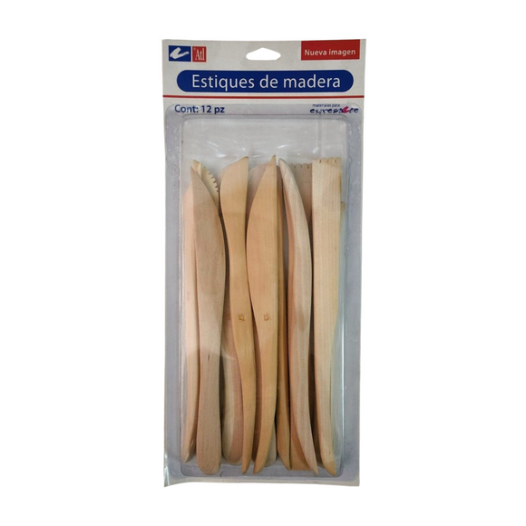 Set c-12 estiques de madera para modelado ATL