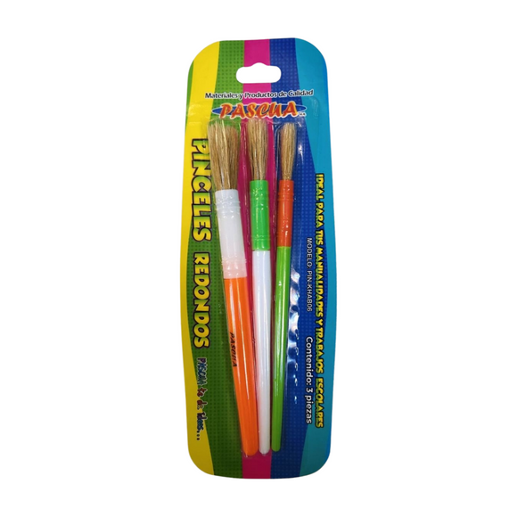 Kit de 3 pinceles redondos para niños Pascua