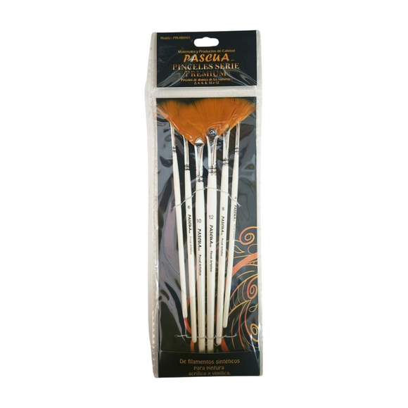 Set 6 pinceles de abanico Pascua