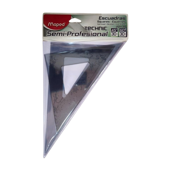 Escuadras semi profesional 30cm, con bisel, sin graduación Maped