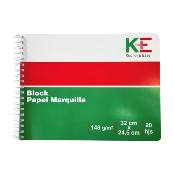 Block de dibujo papel blanco marquilla 32x24.5 20hojas 148grs K+E
