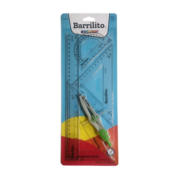 Juego geométrico escolar Barrilito modelo GEO30W