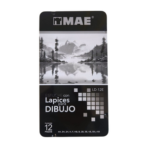 Estuche con 12 lapices de dibujo graduados MAE