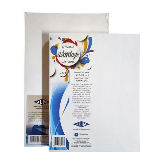 Paquete con 100hjs. Papel Opalina Blanco 125 g