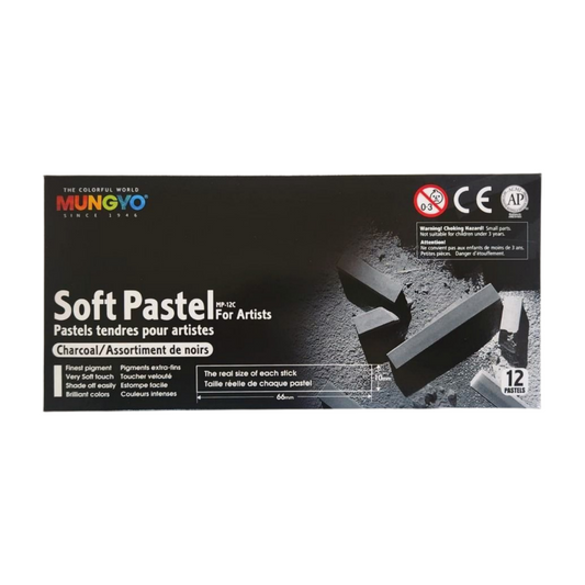 Caja c-12 Barras Pastel Negro Mungyo