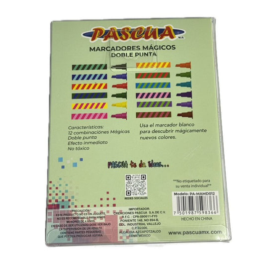 Marcadores Mágicos Doble Punta 12 Piezas Pascua
