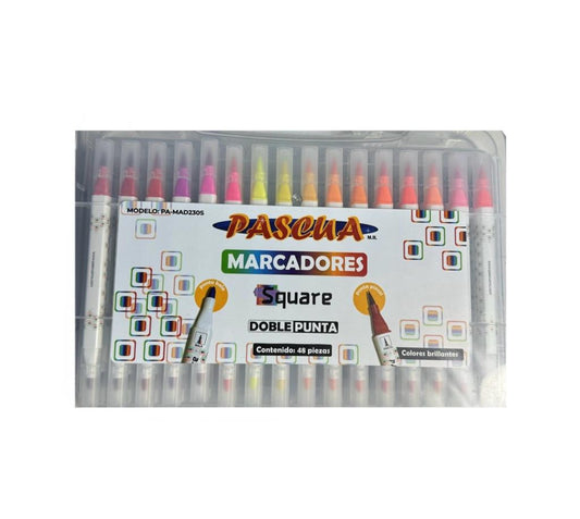 Marcadores Square Doble Punta 48 Piezas Pascua
