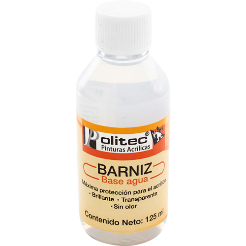 Barniz Fijador Base Agua Politec 125ml sin Olor, Brillante, Transparente con 125ml