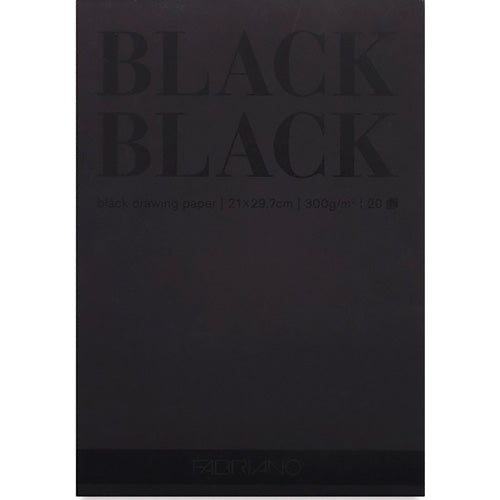 Block Fabriano Black Smooth 21 × 29.7 cm con 20 Hojas