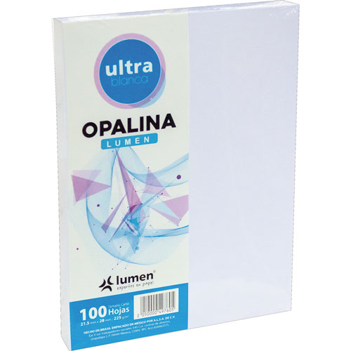 Paquete con 100 Hojas Tamaño Carta Opalina 225 g Blanco