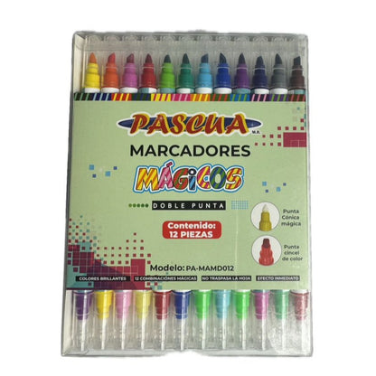 Marcadores Mágicos Doble Punta 12 Piezas Pascua