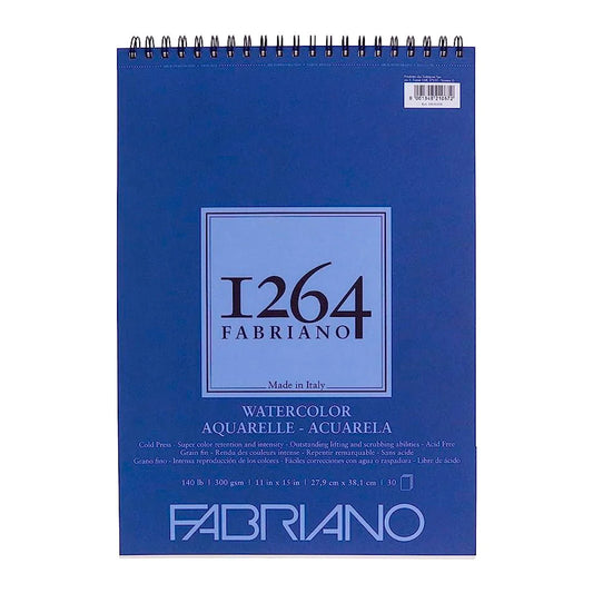 Block Fabriano 1264 Watercolor 27.9 × 38 cm 300 g 30 Hojas