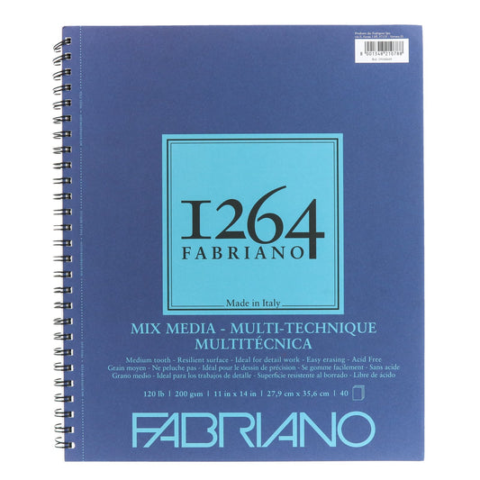 Fabriano 1264 Bloc en Espiral para Medios Mixtos 200 g 40 Hojas