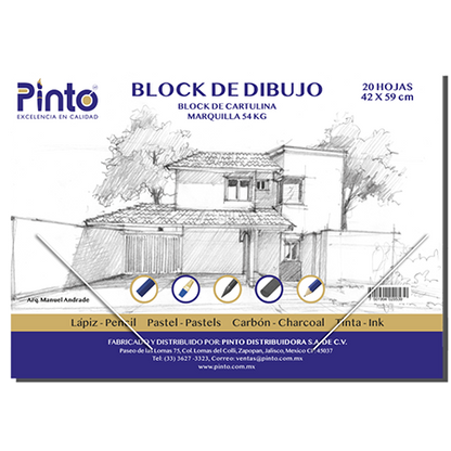 Block Marquilla Pinto con 20hojas de 24.5 × 32 cm, 165 g (54K)
