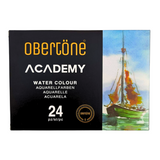 Estuche Con 24 Pastillas Acuarela Obertone Academy