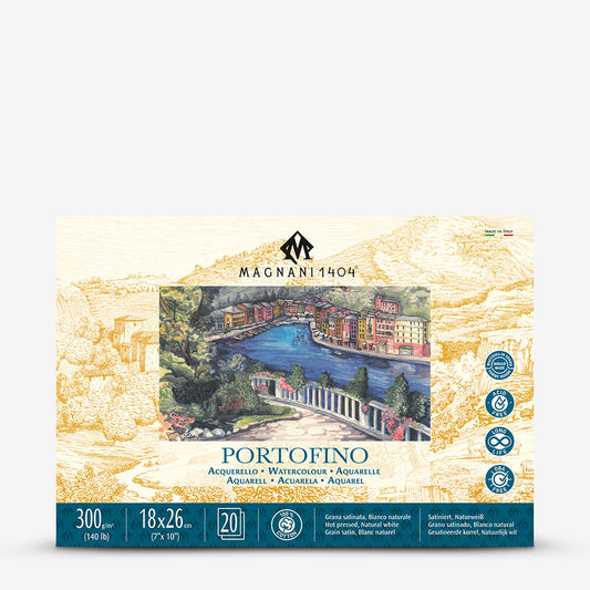 Magnani 1404 Portofino Bloque de Acuarela 18 × 26 cm 300 g 20 Hojas