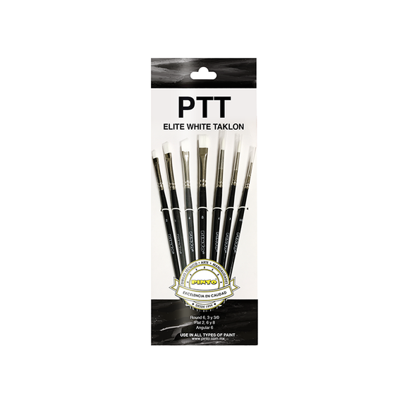 Set De Pinceles Pinto PTT Elite White Taklon