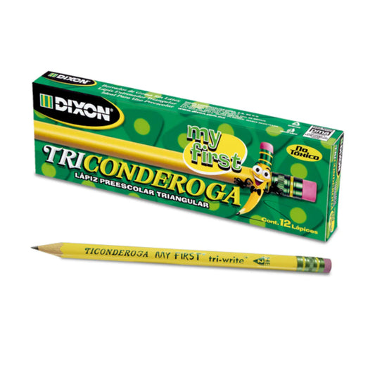 Caja con 12 Lápices Entrenadores Jumbo Triangular Ticonderoga 2HB