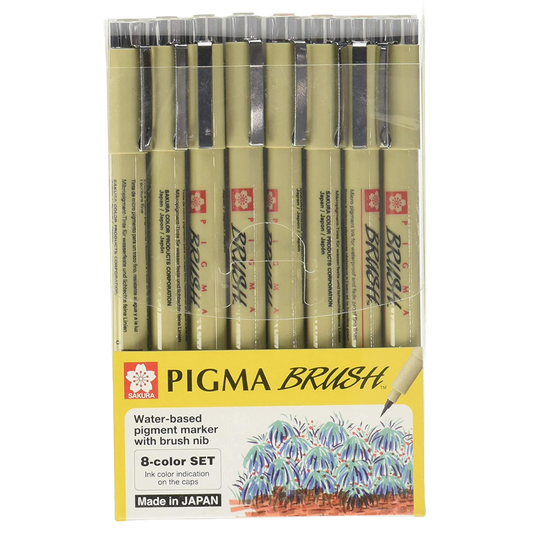 Marcadores Pigma Brush Sakura Estuche con 8 Piezas