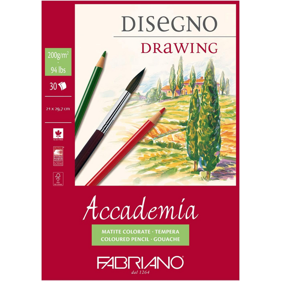 Block De Dibujo Fabriano Academia Drawing 21x29.7cm 30 Hojas