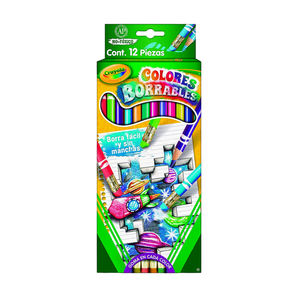 Lápices De Colores Borrables Crayola Caja Con 12 Piezas