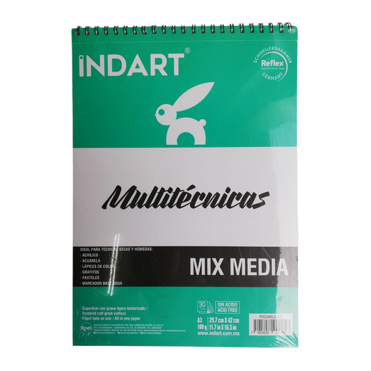 Block de Dibujo Mix Media Multitécnicas Indart 180 g