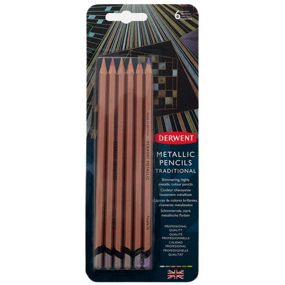 Lápices de Colores Metálicos Derwent Set con 6 Piezas
