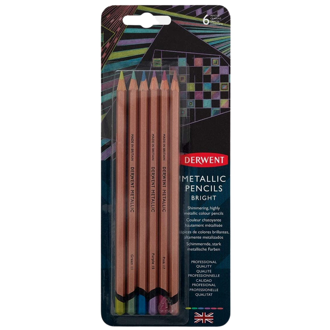 Lápices de Colores Metálicos Derwent Set con 6 Piezas