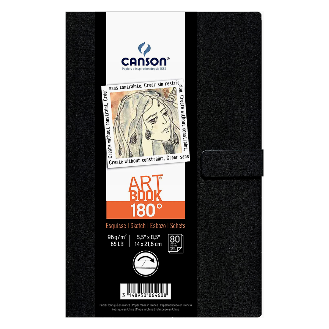 Cuaderno de Dibujo Canson 14 × 21.6 cm Art Book 180° Sketch 96 g con 80 Hojas