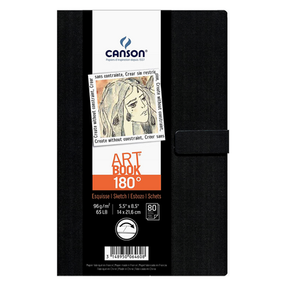 Cuaderno de Dibujo Canson 14 × 21.6 cm Art Book 180° Sketch 96 g con 80 Hojas