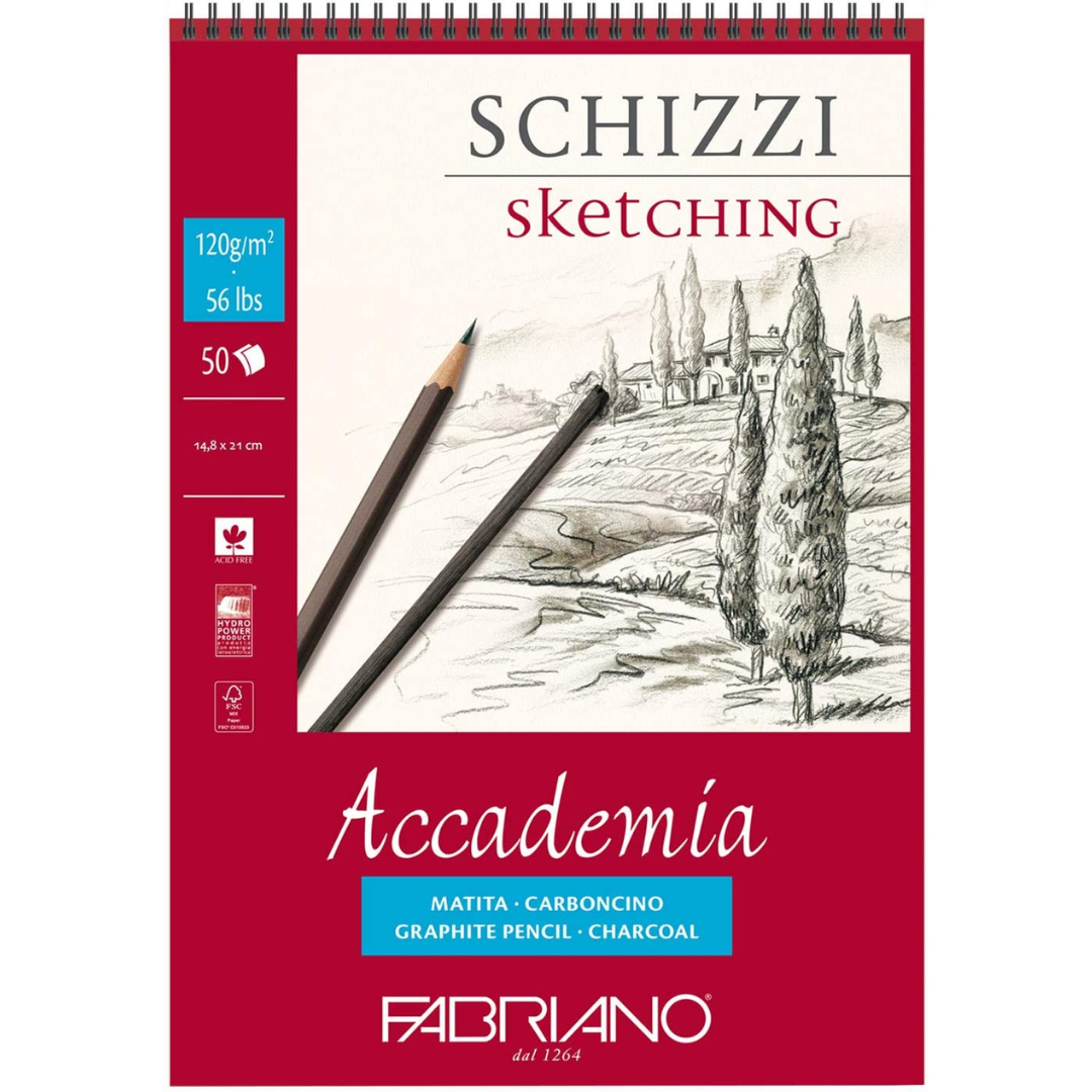 Block Fabriano Academia Sketching 14.8 × 21 cm 50 Hojas