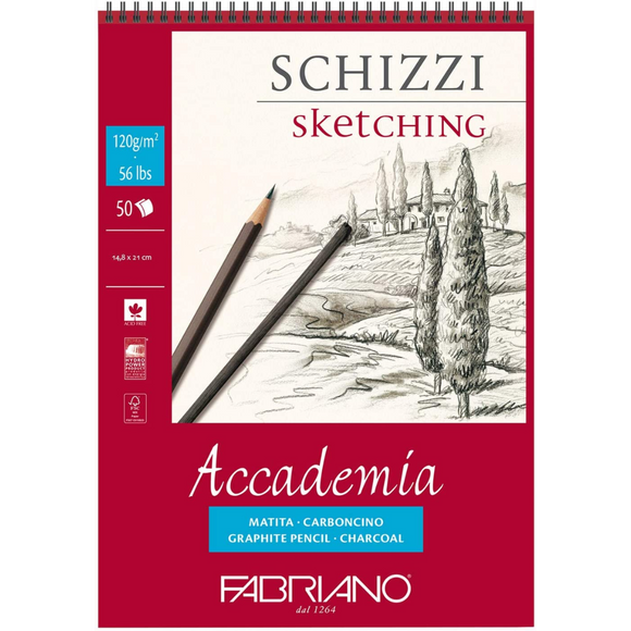 Block Fabriano Academia Sketching 14.8x21cm 50 Hojas