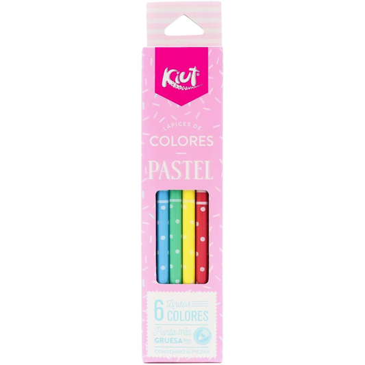 Lápices de Colores Kiut Punta Gruesa Set 6 Piezas Elige Color