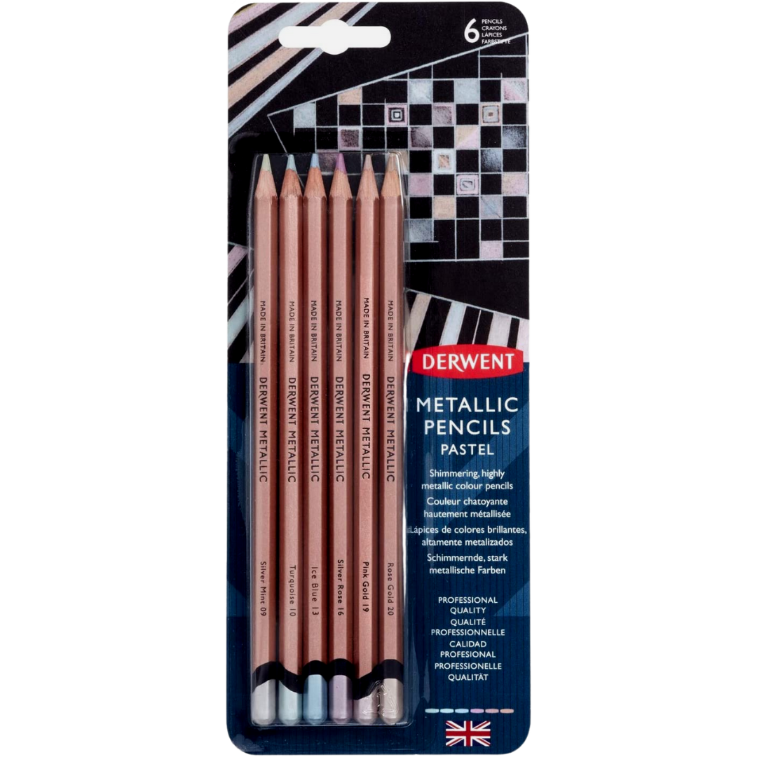 Lápices de Colores Metálicos Derwent Set con 6 Piezas