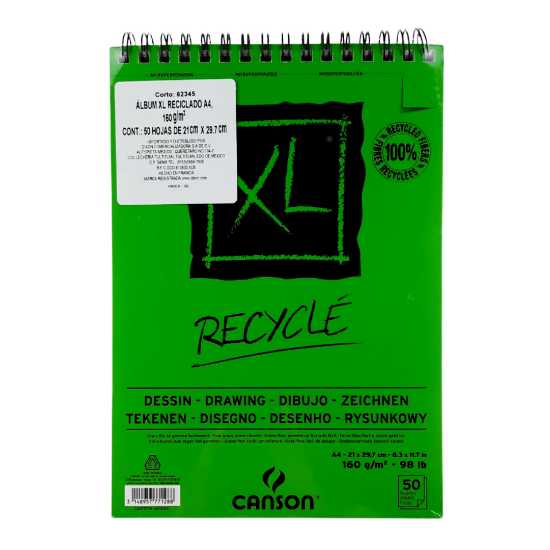 Block de Dibujo Canson XL Recycle 50 Hojas 160 g A4 21 × 29.7 cm
