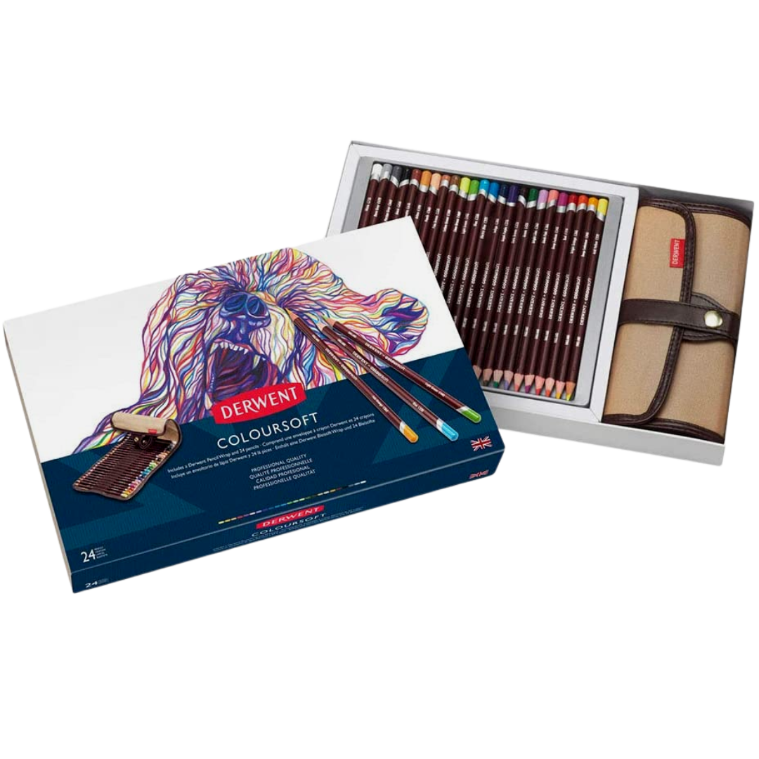 Lápices de Colores Coloursoft 2301999 Derwent Set de 24 Piezas con Estuche