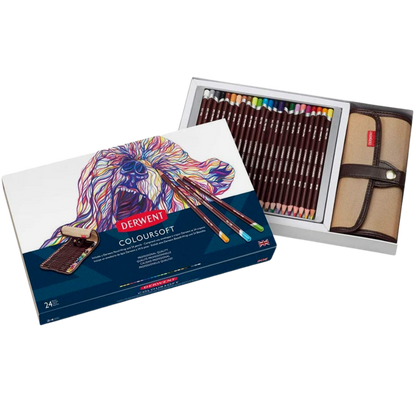 Lápices de Colores Coloursoft 2301999 Derwent Set de 24 Piezas con Estuche