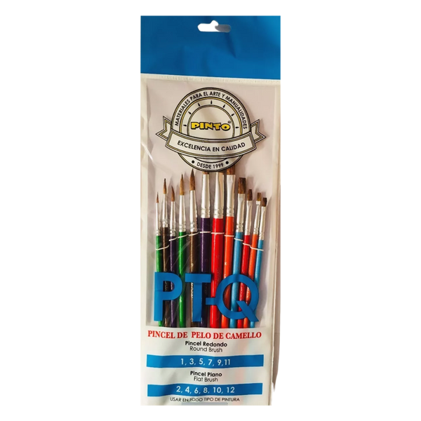 Pincel De Pelo De Camello Pinto Set Con 12 Piezas – EL ESCRITORIO